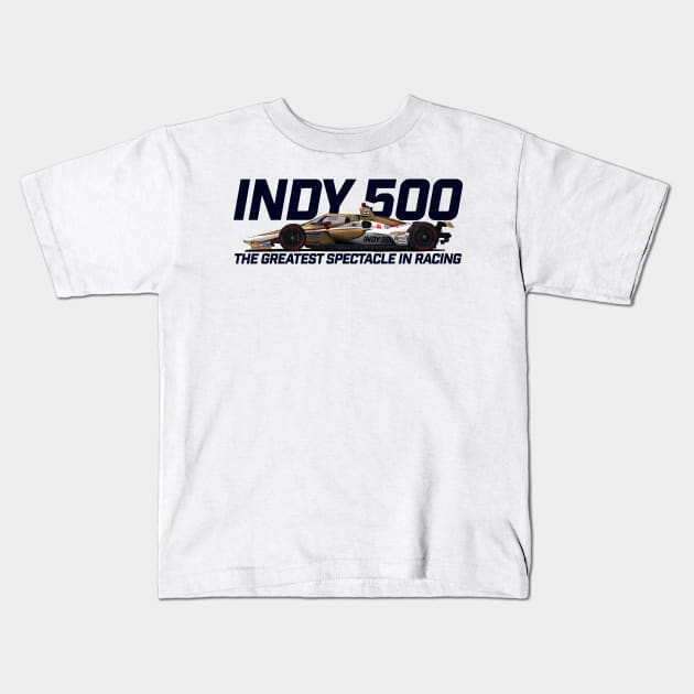 Indy Greatest Spectacle (blue text) Kids T-Shirt by Sway Bar Designs